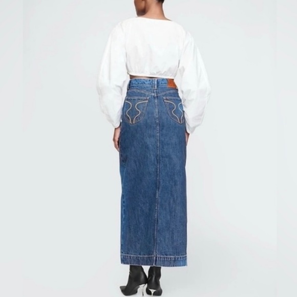 CULT GAIA X GAP Asymmetrical Denim Maxi Skirt Size 28/6 - Picture 10 of 10